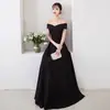 Vestido de Noite Noiva Vinho 2026 Novo Verão Longo Vestido de Casamento Ombro Só Vestido de Noite Feminino 8548
