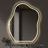 Espejo de Baño LED Inteligente Yunduo, Espejo de Maquillaje con Luces en Forma de Ola Irregular, Espejo Antivaho para Montar en la Pared para Hoteles y Casas de Huéspedes, Venta al por Mayor