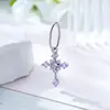 Diseño Único de Cruz de Copo de Nieve Diámetro de Alambre de 0.8 mm Aro sin Costura Colgante de Cruz Completamente Diamantada Joyería para Piercing