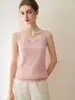 Novo Colete de Malha 100% Cashmere Outono/Inverno 2026 para Mulheres, Cor Sólida Sem Mangas Slim Fit Camiseta Base, Camada Interna Estilo para o Trabalho