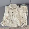Conjunto de pijama de algodón para mujer de manga larga y pantalón largo, con estampado de salchicha y nube, para primavera y otoño, venta al por mayor transfronteriza