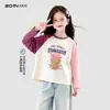 Tops de Otoño Niñas Black Ni Mumi 2026 Nueva Camiseta de Manga Larga con Cuello Redondo para Niños Ropa Interior Camisa Básica de Otoño para Niñas