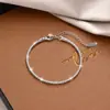 Pulsera Estilo Fino Gipsófila Cadena Ligera Ola Brillante Diseño Nicho Joyería de Mano ins Lujo Ligero Simple Versátil Ajustable Día