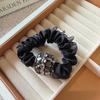 Corea del Sur Dongdaemun Mismo Estilo Tela Anillo Intestinal Pequeño Cuerda para la Cabeza Alta Elasticidad Bola de Diamante Brillante Anillo para el Cabello Encaje Mori Accesorios para el Cabello para Mujeres
