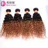 Tiras de Cabelo Humano em Gradiente Bicolor Europeu e Americano Transfronteiriço T1B/30 Cacheado Kinky