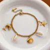 Serie Marina Más Vendida Transfronteriza Europea y Americana Colgante de Playa Caracola Caballito de Mar Collar Estilo Vacaciones Juego de Conchas de Lujo Ligero