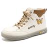 Botas tipo Martin Estilo Coreano para Mujer 2025 Otoño Nuevos Zapatos Blancos de Caña Media-Alta con Suela de Goma Versátiles Botines Tobilleros para Mamá