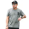 Marca da Moda Tamanho Grande Roupas Masculinas Edição Simples Estampada Solta Camiseta Masculina de Manga Curta Camiseta Masculina para Homens Gordos Plus Size Masculino T1660