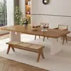 Juego de mesa y sillas de comedor de madera maciza estilo nórdico, apto para comedores del hogar, mesa de comedor rectangular, mesa grande para sala de estar y escritorio de estudio