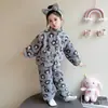 Conjunto de pijama de forro polar coral con estampado de leopardo para niñas, forrado de forro polar y engrosado para abrigar, con cuello alto, conjunto de dos piezas, nuevo pijama de otoño/invierno