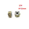 Al por mayor DIY hecho a mano dos colores con cuentas Xizang aleación de plata agujero grande cuentas de barril Xiangyun seis palabras cuentas sueltas pulsera collar accesorios