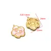 Novo Pingente Flor Gota de Óleo em Aço Inoxidável com Pedras Preciosas DIY Colar Pulseira Brincos Acessórios de Joias Atacado Transfronteiriço