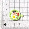 Sartén para Omelette de Dibujos Animados Xiaoxin, Accesorios de Resina DIY, Pasador Casero, Llavero, Funda para Teléfono Móvil, Flor para Zapato, Paquete de Materiales para Joyería