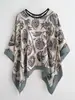 Novo lenço de seda brocado Li transfronteiriço com proteção solar feminino de alta qualidade, versátil, estampado, cachecol tipo pullover, toalha de praia, atacado