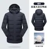 Ropa de Negocios Chaqueta de Plumas de Pato Blanco para Mujer de Longitud Media Invierno Engrosada Cálida Impermeable Cortavientos con Capucha Ropa de Trabajo