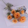 Crisantemo artificial de seis cabezas, flor de longevidad, crisantemo para bodas, comercio exterior, flores de seda, venta al por mayor, decoración para el hogar y el hotel, flor falsa.