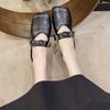 Meias Pantufa Femininas de Bico Aberto, Sandálias Planas Suaves Estilo Francês para Noite, Modelo Novo 2026 Verão Sapatos Mule