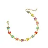 Pulseira Colorida de Aço Inoxidável com Diamantes de Vidro em Formato de Borboleta, Estilo Ins Transfronteiriço, Nicho Doce de Aço Titânio com uma Vibe Jovem, Popular