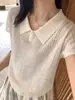 Han Xun Verano Ligero y Refrescante Suéter Calado de Canalé Estilo Coreano Camisa Polo de Punto Suave Nuevo Modelo 2026 26756