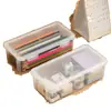 Caja de Almacenamiento Transparente de Escritorio de Súper Gran Capacidad Soporte para Lápices de Colores, Lápices, Pinceles, Estuche de Papelería para Estudiantes, Estuche para Lápices Creativo y Sencillo