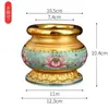 Juego de Adornos Budistas de Esmalte con Patrón Tang de Aleación, Juego Completo de Cestas para Lámparas de Aceite y Adornos Budistas Coloridos, Productos Transfronterizos de Estilo Chino, Juego de Estilo Tang