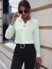 Camisa de Manga Larga Versátil Casual de Negocios de Venta Caliente con Botones de Perla, Sitio Independiente de Amazon Transfronterizo Europeo y Americano