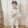Roupa de Outono para Bebê Menino, Conjunto de Duas Peças de Manga Longa Classe A, Conjunto de Duas Peças Fofo Estiloso com Desenho Animado para Primavera e Outono para Sair