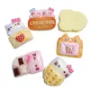 Juguete de Comida Simulada Galleta Gatito Pan Pegamento de Crema DIY Funda de Teléfono Cuerda para el Pelo Adorno de Zapato Flor Accesorios de Resina