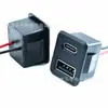 LN-017 Porta de carregamento dupla camada 2 em 1 USB+Type-C preta com cabo de 10cm 22AWG, certificada CE
