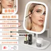 Espejo de Escritorio para Dormitorio Espejo de Tocador Espejo de Maquillaje LED con Luz para Iluminación Suplementaria y Aplicación de Maquillaje, Espejo de Maquillaje Plegable para Viaje en Casa