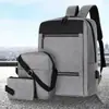 Mochila para Computadora de Negocios Transfronteriza para Hombre de Tres Piezas Bolso de Viaje Multifuncional con Puerto USB Bolsa para Computadora