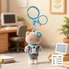 Llavero Colgante de Gatito Negro Flocado Lindo, Figura de Gato de Moda, Llavero para Mochila, Regalo de Máquina de Peluches