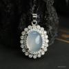 Colgante de Ágata Blanco Hielo Guan Yu Collar de Cristal Luna Blanca Joyería para Mujer Fábrica Venta al por Mayor Dropshipping S4050203