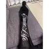 Jeans de pierna ancha con estampado de letras azul vintage para hombre, estilo de alta calle americano para primavera y otoño, pantalones rectos ajustados de pierna ancha en negro