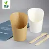 Vasos Desechables para Waffles de Huevo al Por Mayor, Vasos de Papel Kraft con Boca Inclinada, Vasos para Papas Fritas, Cajas de Empaque para Horneado, Vasos para Helado, Vasos de Papel Cilíndricos