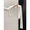 Cárdigan de Tencel color rosa nude para mujer, top tipo chal exterior suelto y fino de verano, protector solar simple transpirable de manga larga