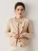 Cárdigan de cachemir simple y versátil para mujer de otoño/invierno, con corte holgado, cuello redondo, hombros raglán y botones en forma de cuerno