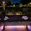 Banqueta translúcida de concreto UHPC pode ser personalizada com logotipo, assento colorido de cimento luminoso para praças culturais e turísticas com fita de LED embutida