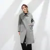 Nuevo Abrigo de Lana Doble Cara para Mujer, Abrigo de Longitud Media para Otoño e Invierno, Abrigo de Lana Holgado y Adelgazante