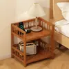 Mesa de Cabeceira Pequena Simples Mesa Lateral Quarto Cabeceira Prateleira de Bambu Nan Armário de Armazenamento Novo Modelo