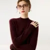 Suéter Básico de Punto de Lana con Cuello Alto Medio de Cachemira Versátil para Mujer Otoño/Invierno 2026