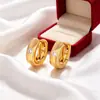 Pendientes minimalistas lisos de cruz europeos y americanos Xuping con una sola gema artificial, pendientes elegantes y con estilo, venta al por mayor y hechos a medida