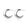Pendientes de Luna Huecos Chapados en Cobre de Oro de 22 Quilates Moda Transfronteriza Europea y Americana Lujo Accesible Pendientes Elegantes Exagerados con Estilo