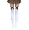 Meias Longas de Veludo Branco Leite Meia-Panturrilha Verão Finas Femininas Cor Pura Estilo Preppy Meia 3/4 Over-The-Knee