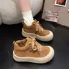 Sapatos Femininos Casuais da Moda Confortáveis com Solado Grosso para Aumentar a Altura, Versão Espessa, Novo Estilo Outono e Inverno 2026, Tênis Quentes e Versáteis para Pessoas Baixas