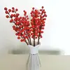 Simulación Fruta Roja Fruta de la Fortuna Ramo de Flores Navideñas de Fruta Roja Adornos Decoración para el Hogar Fruta de Simulación Fruta de Acebo Flor de Año Nuevo