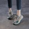 Nuevos Zapatos de Cuero Genuino Redondos Estilo Forrest Gump Primavera y Verano 2025 Zapatos de Capa Única en Color de Contraste Malla Transpirable Casual para Mujer Ligeros Zapatos Torre