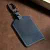 Nuevo Portatarjetas para Llave de Coche Pequeño de Cuero Crazy Horse Portatarjetas de Control de Acceso de Cuero Genuino Portatarjetas Smila Card Tarjeta de Autobús