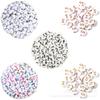 100/Paquete 4*7mm juego blanco cuentas acrílicas alfabeto DIY aretes hechos a mano Joyería collar accesorios de joyería
