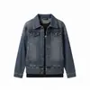 Ropa Infantil Zhili Transfronteriza Chaqueta de Mezclilla Lavada Estilo Retro para Niñas Primavera y Otoño Nuevo Estilo Niños Medianos y Grandes Holgada Casual Solapa